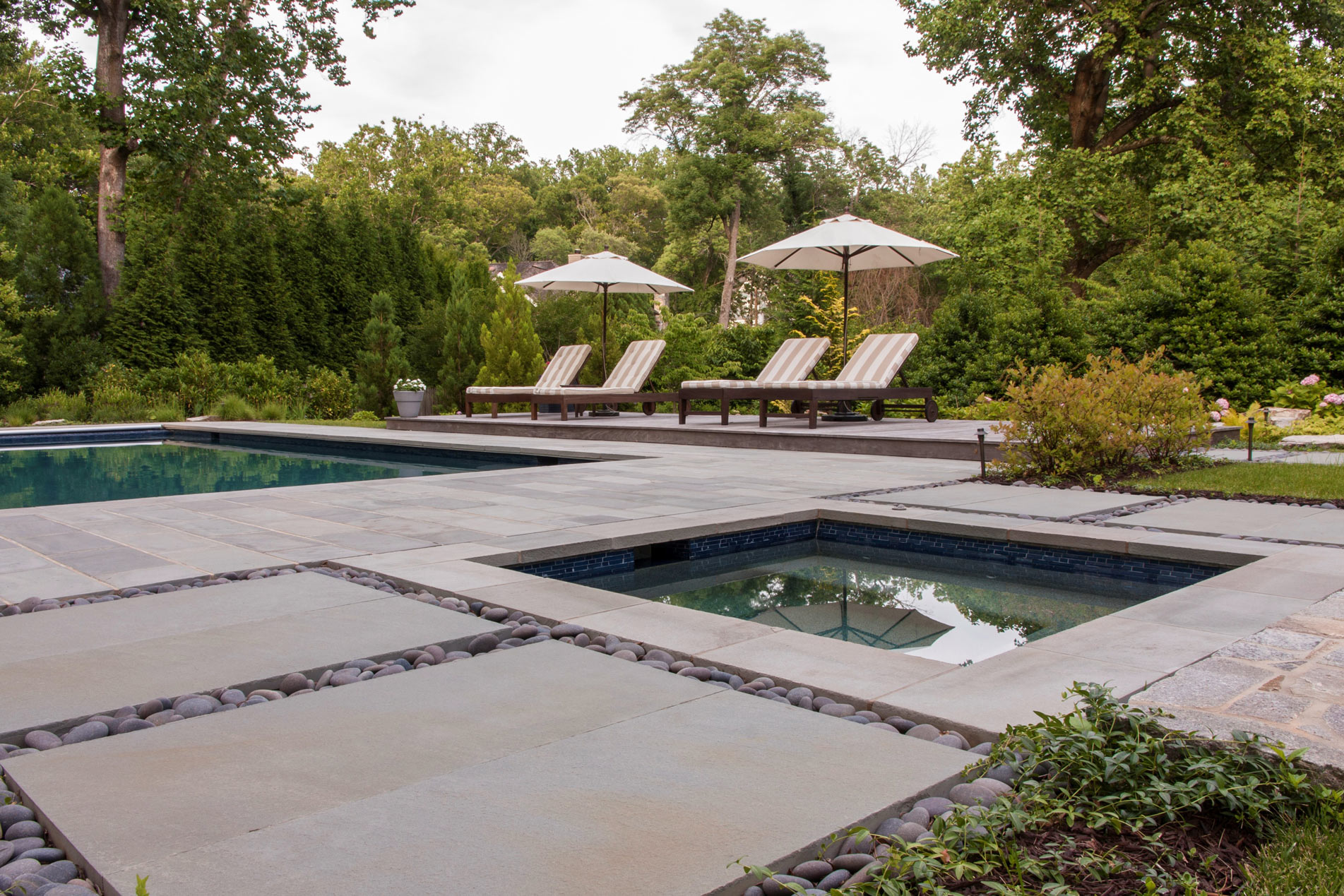 Pool in Backyard with Outdoor Furniture, Fire Place, Outdoor Furniture, and Landscaping