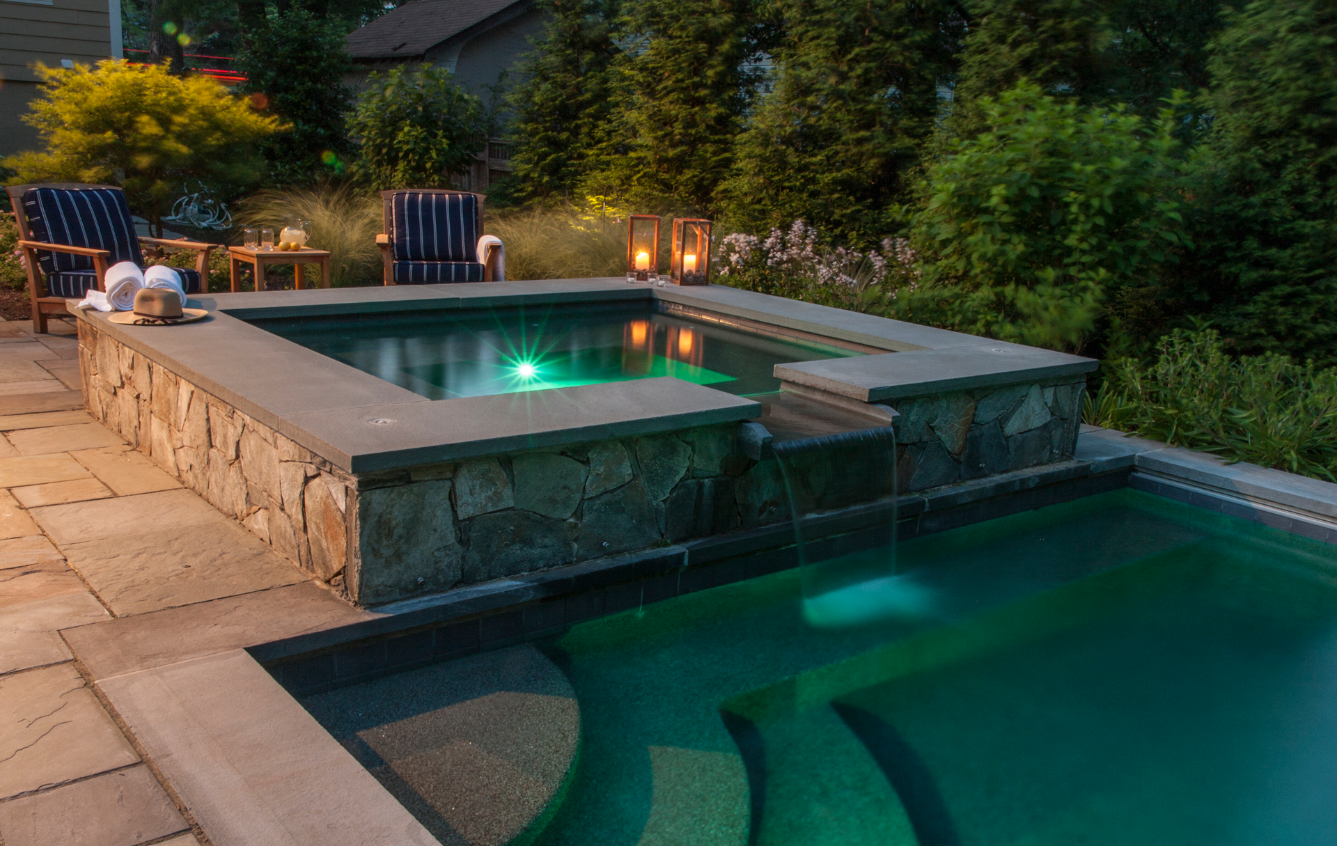 Pool Feature in Backyard