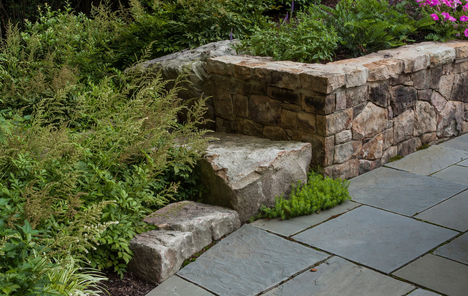 Backyard with Stone Pathway